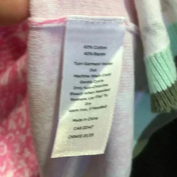 Talbots Cardigan Sweater, button-down, round neck,pink w/ green trim - Picture 9 of 9